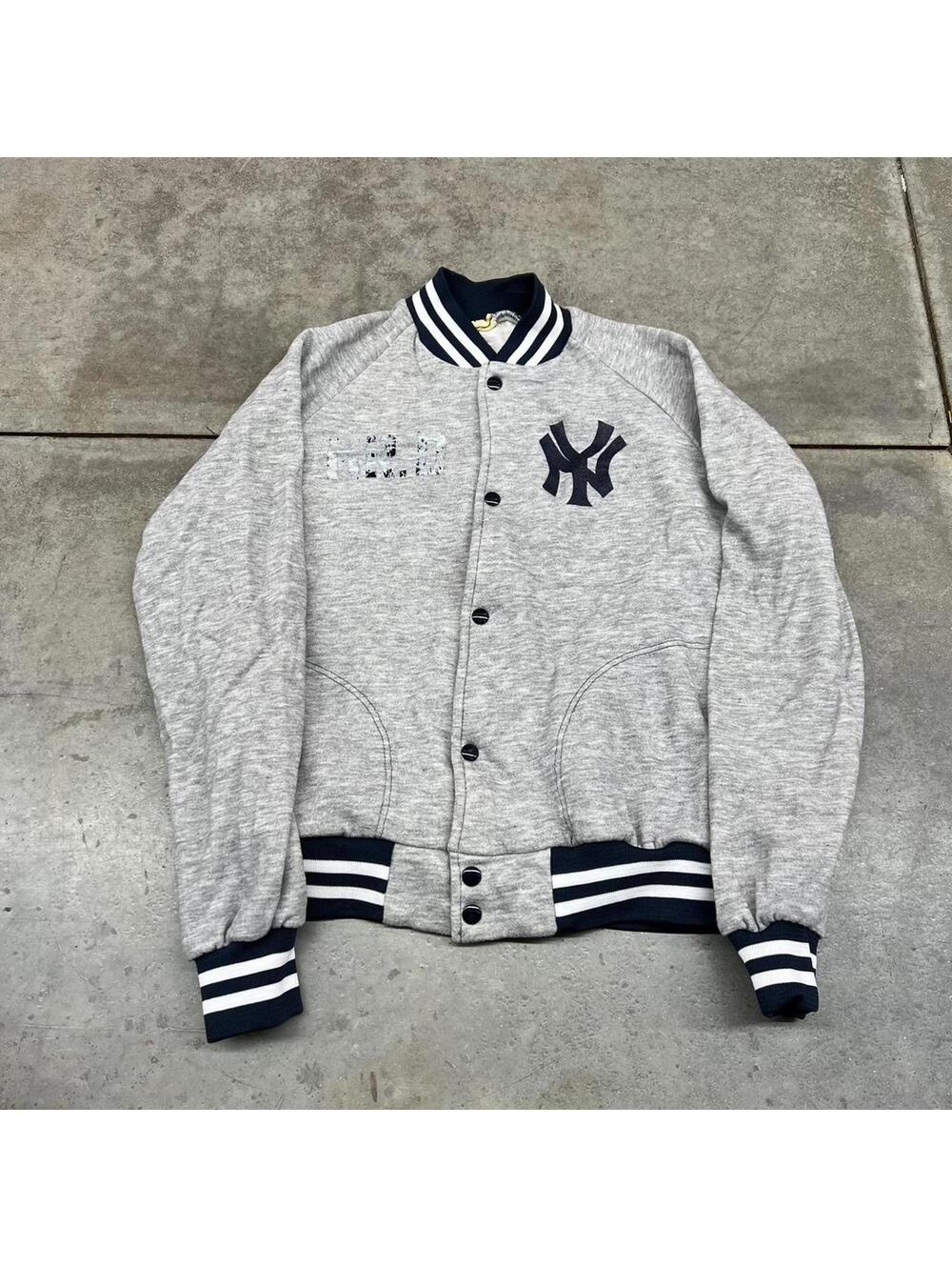 vintage new york yankees button down chalk line sweatshirt size medium
